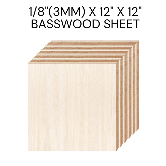 1/8"(3mm) x 12" x 12" Basswood sheet