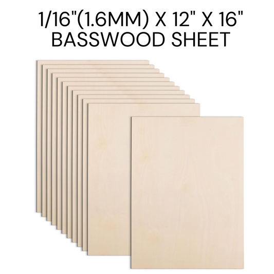 1/16"(3mm) x 12" x 16" Basswood sheet