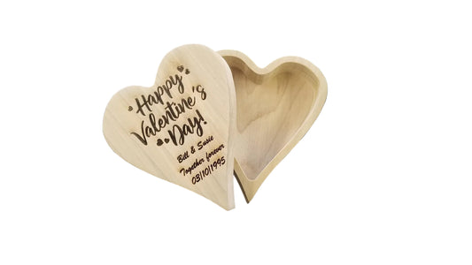 Heart-Shaped CNC-Made Keepsake Box (Custom Engraved)