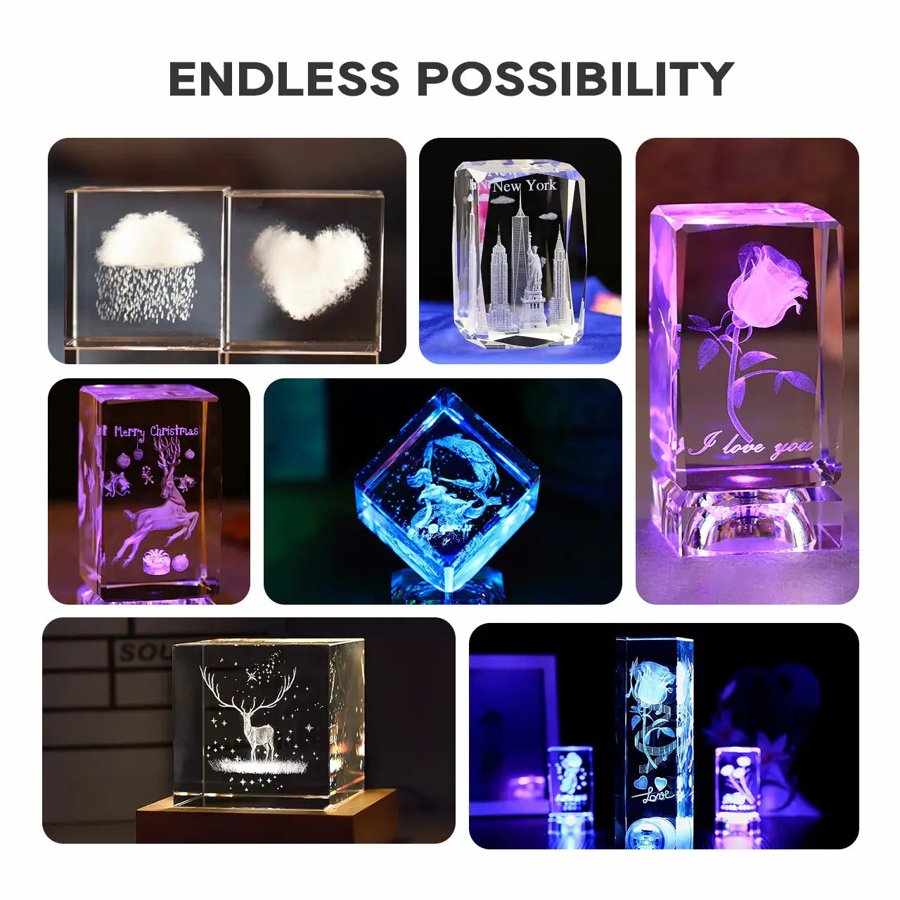 K9 Crystal Cube 100×50×50mm