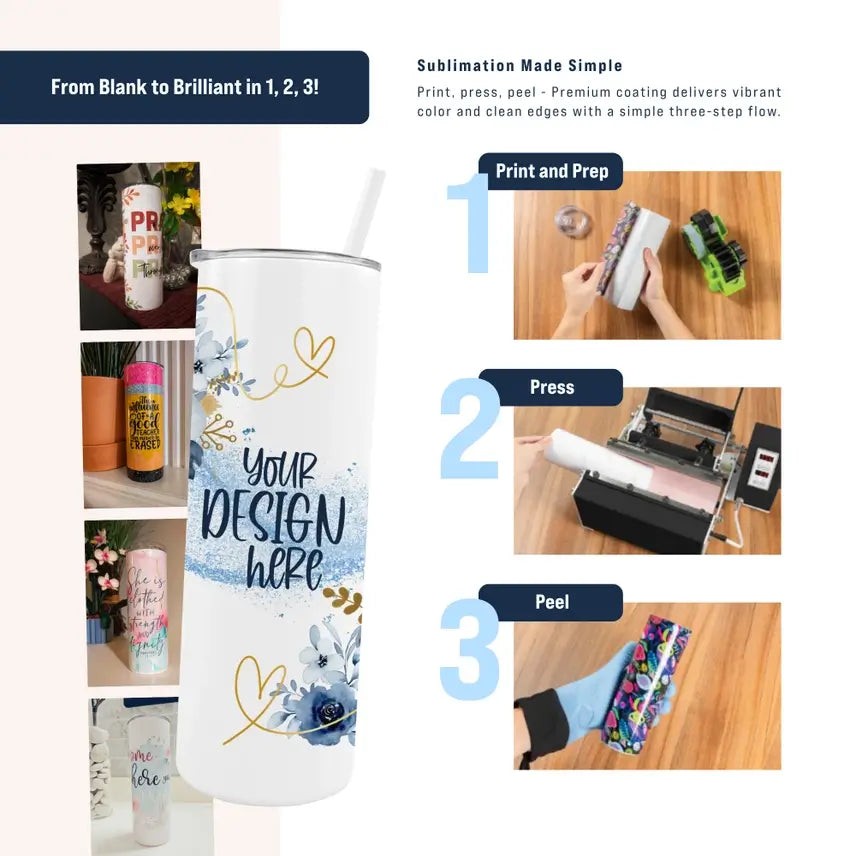 20oz SUBLIMATION SKINNY GLOW TUMBLER